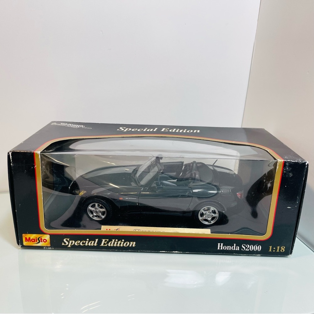 Maisto 1:18 Honda S2000 Scale Diecast Convertible Black Model Special Edition